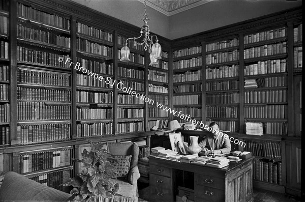 BIRR CASTLE  LORD ROSSE IN HIS STUDY